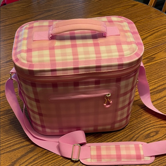 Stoney Clover Lane Pink Checkered cooler Bag - Picture 1 of 6